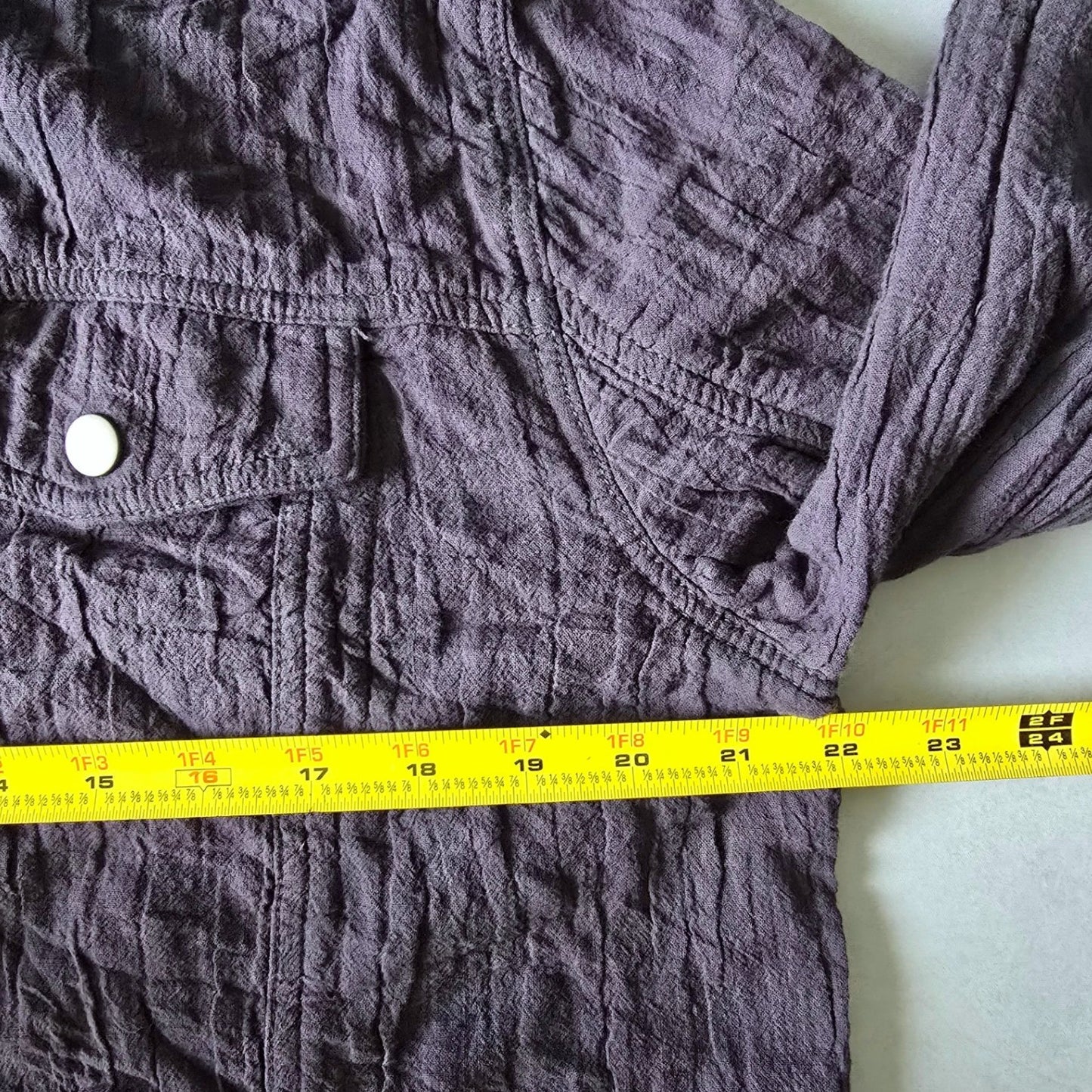 Chico's Purple Crinkle Cotton Hooded Active Y2K Cottage Shacket Jacket 1 Medium