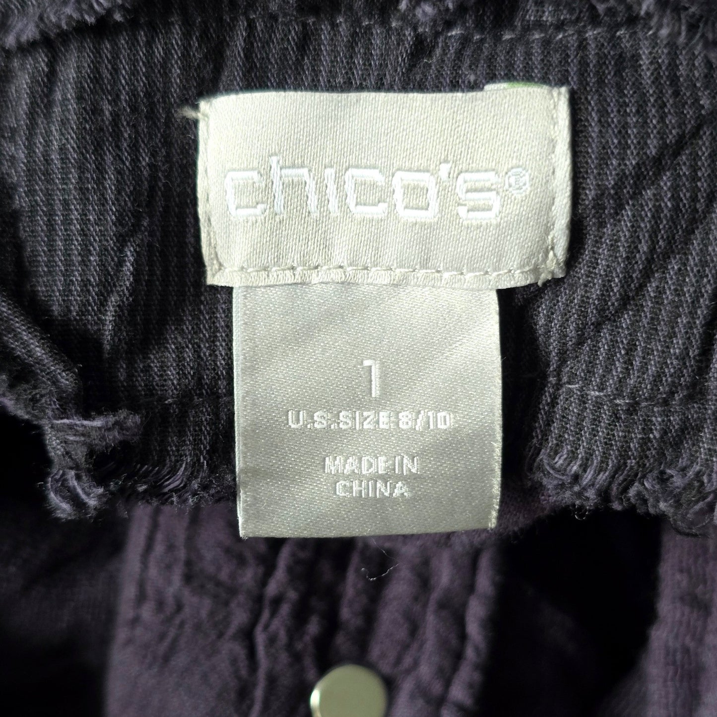 Chico's Purple Crinkle Cotton Hooded Active Y2K Cottage Shacket Jacket 1 Medium