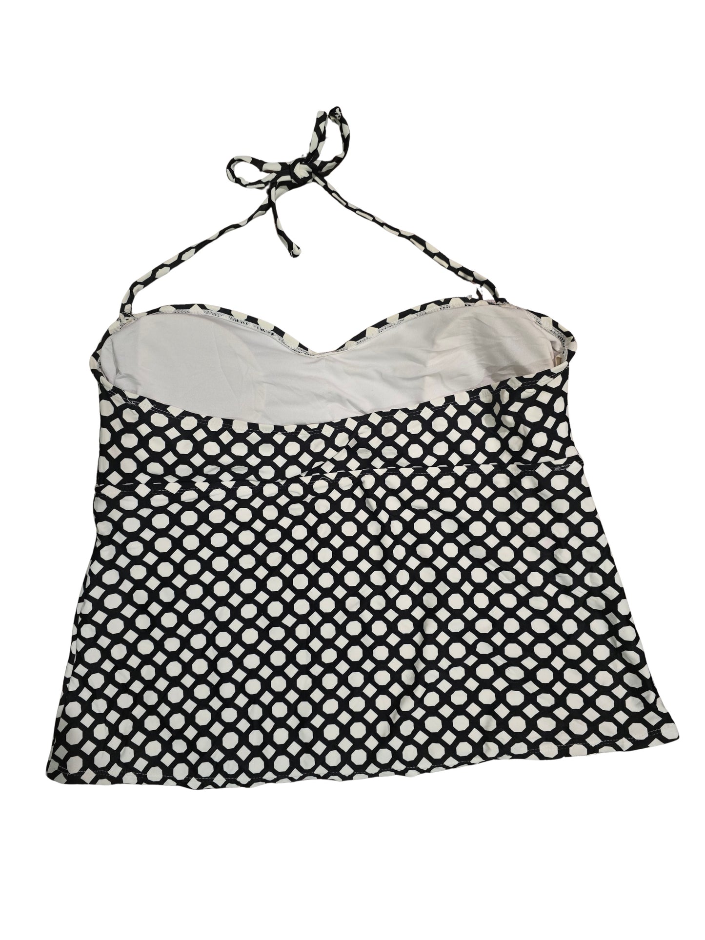 Beach Resort Halter Catalina Black Geometric Swimsuit Coverup Tankini Plus XL