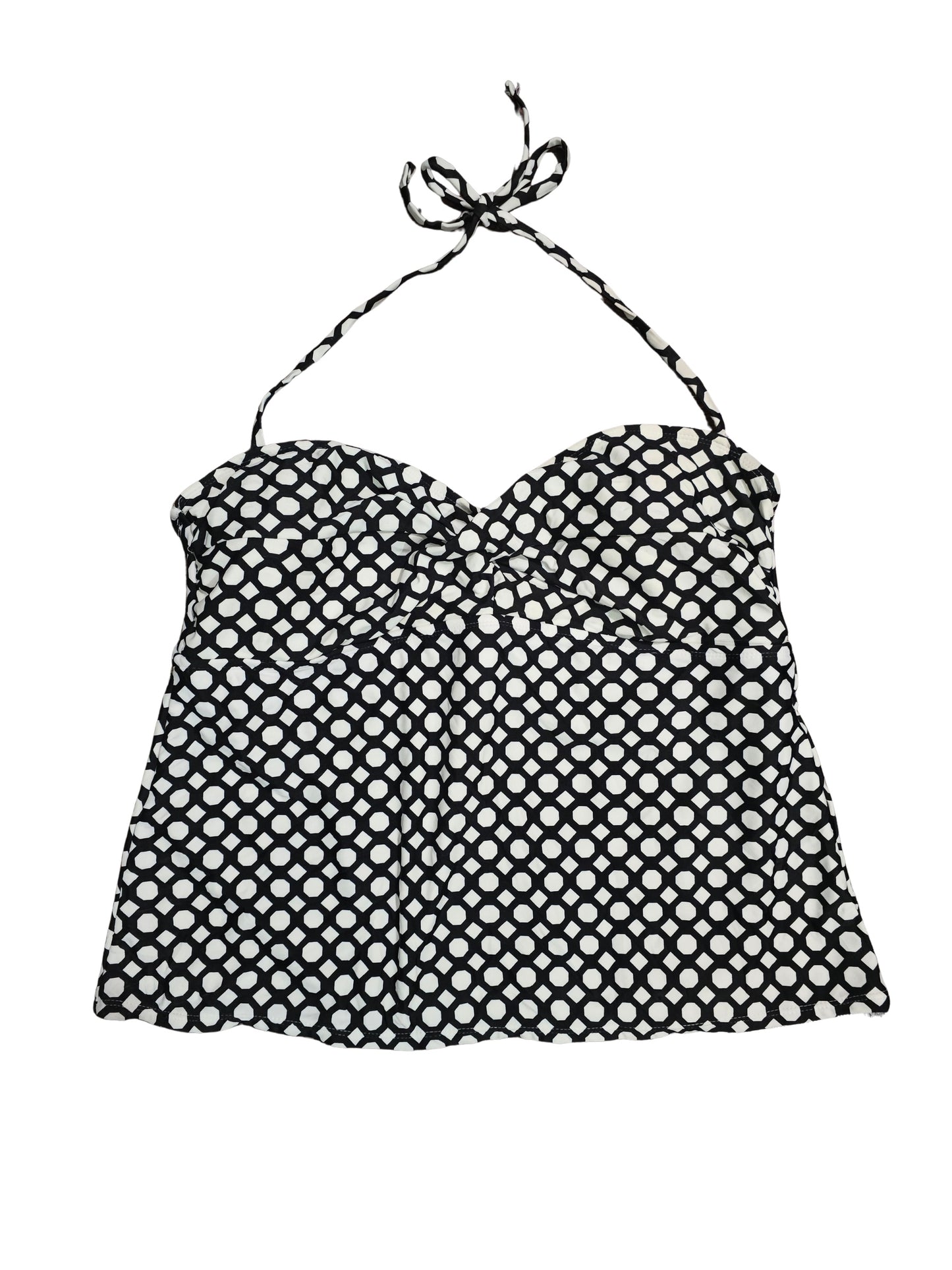 Beach Resort Halter Catalina Black Geometric Swimsuit Coverup Tankini Plus XL