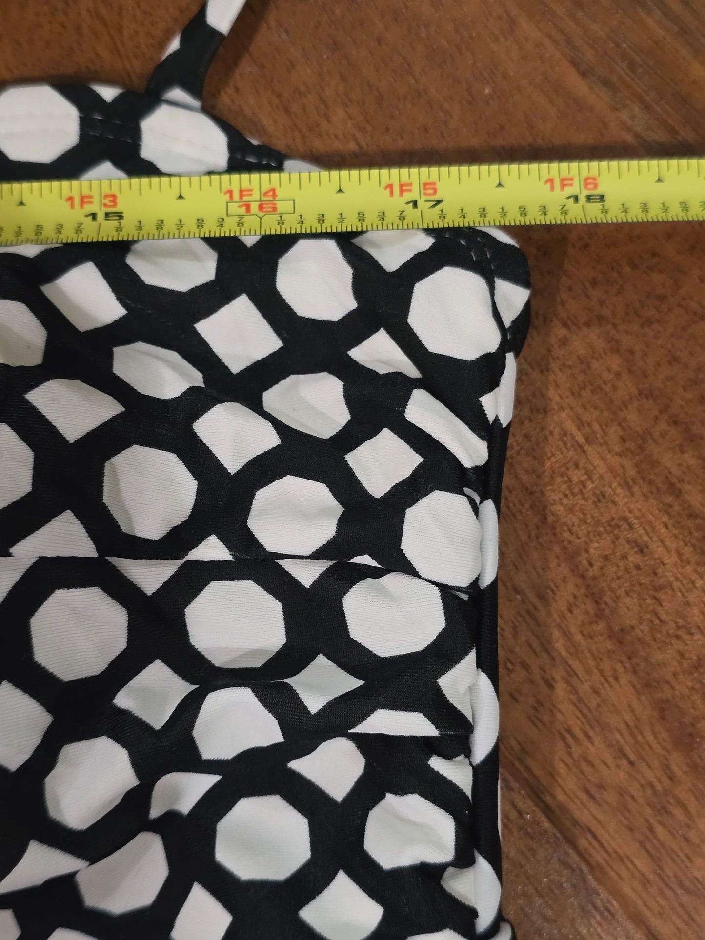 Beach Resort Halter Catalina Black Geometric Swimsuit Coverup Tankini Plus XL
