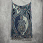 Coldwater Creek Blue Embroidered Pashmina Floral Paisley Wrap Shawl Scarf OS
