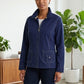 Navy Blue Full Zip Zenergy by Chico's Activewear Sports Resort Jacket 2 Large