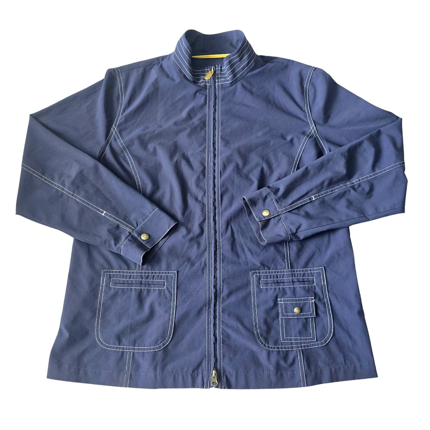 Navy Blue Full Zip Zenergy by Chico's Activewear Sports Resort Jacket 2 Large