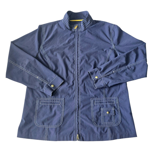 Navy Blue Full Zip Zenergy by Chico's Activewear Sports Resort Jacket 2 Large