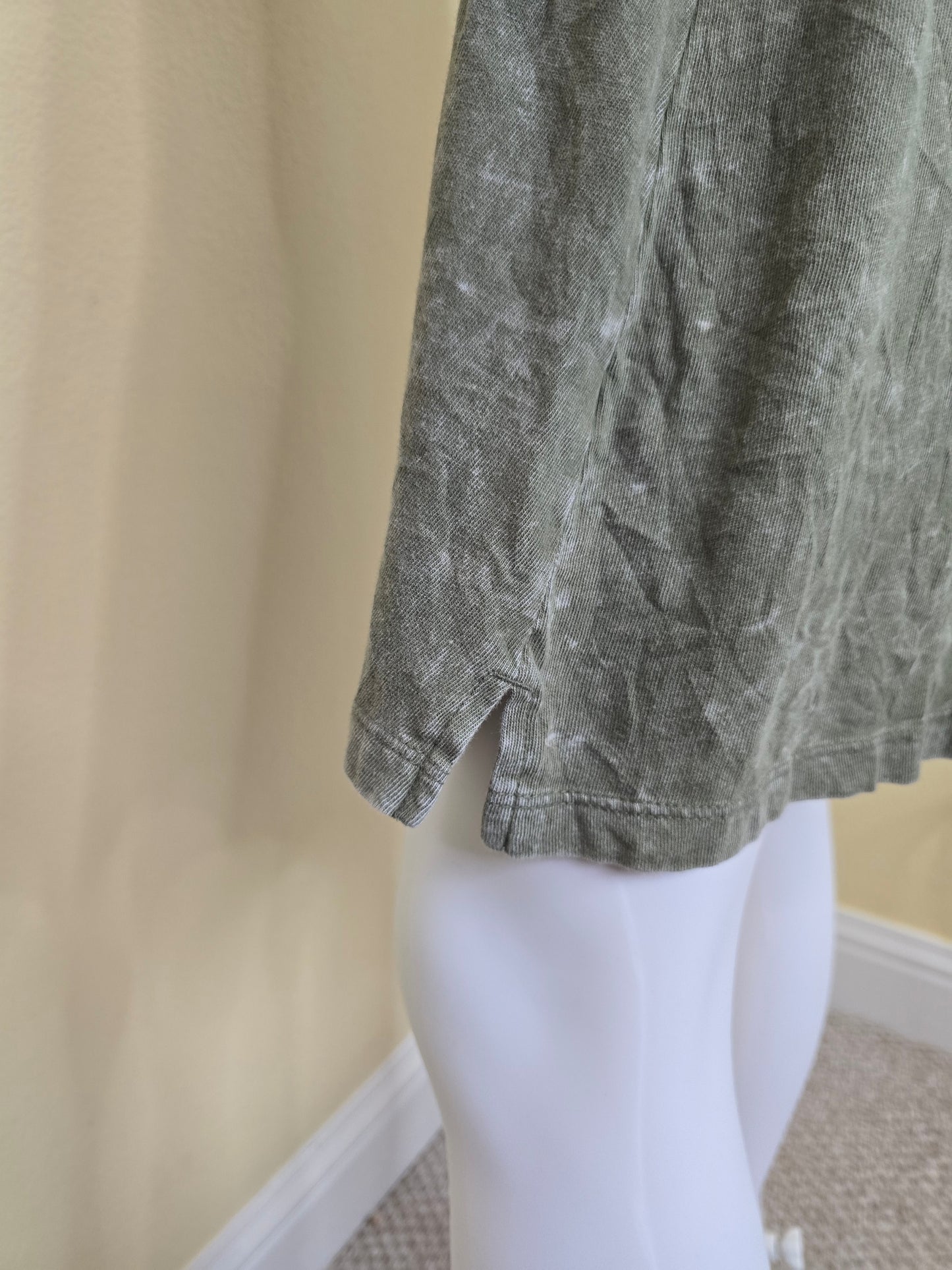 Green Y2K Comfy Casual Skater Tie Dye Flare Preppy Pullover Goth Dress Small