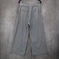 H&M Blue Stripe Wide Leg Boho Pull On Pleated Straight Preppy Trousers Pant 8