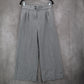 H&M Blue Stripe Wide Leg Boho Pull On Pleated Straight Preppy Trousers Pant 8