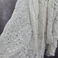 White Glass Embroidered Cottage Fairy Oversized Whimsy Boho Floral Scarf Wrap OS