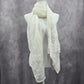 White Glass Embroidered Cottage Fairy Oversized Whimsy Boho Floral Scarf Wrap OS