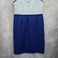 Maya Brooke Blue Midi Office Sequin Beaded Formal Preppy Party Dress Plus 14W