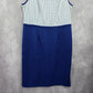 Maya Brooke Blue Midi Office Sequin Beaded Formal Preppy Party Dress Plus 14W