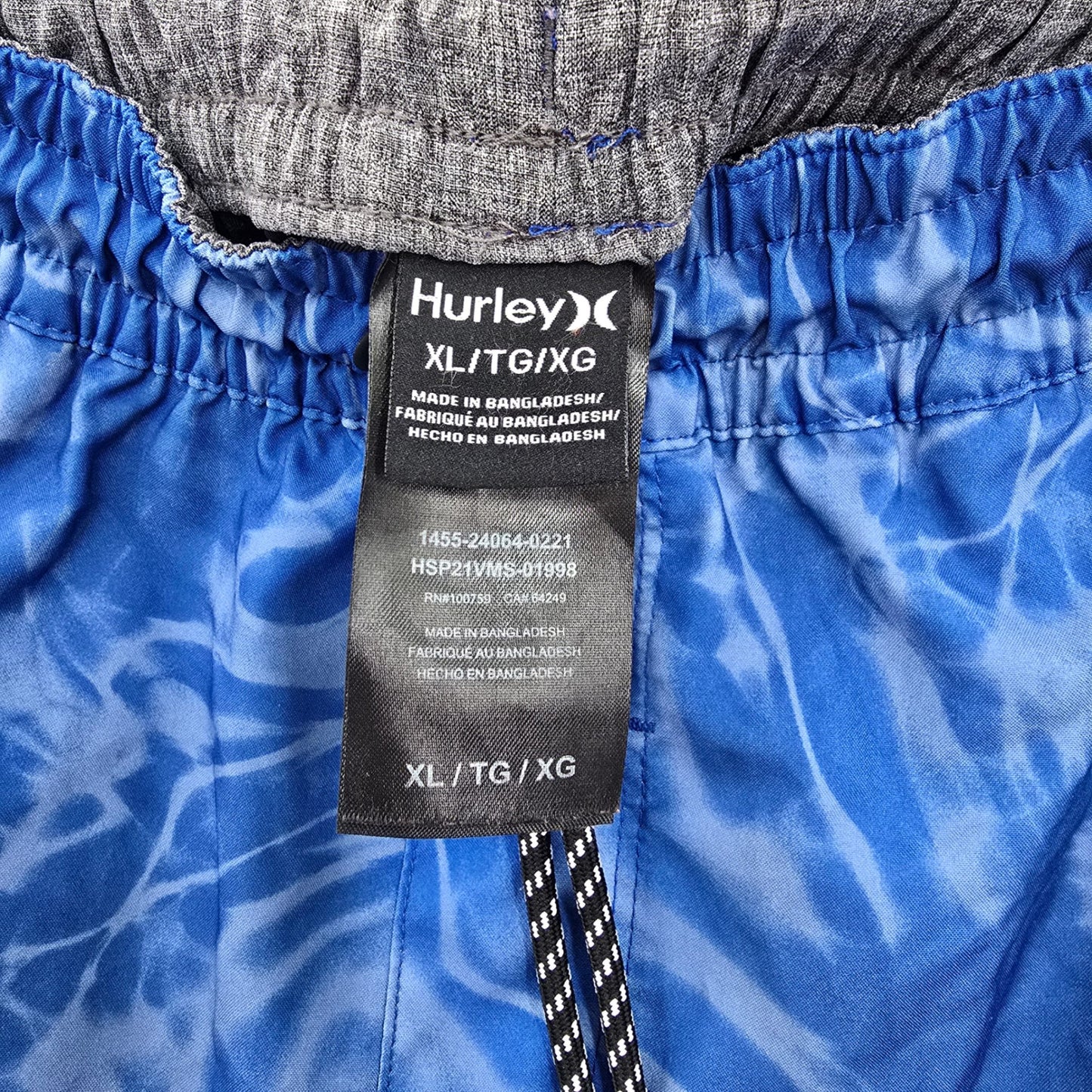 Hurley Blue Board Shorts Beach Resort Vacation Tie Dye Swim Trunks Men's XL