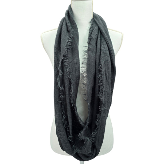 Y2K VTG Cottage Infinity Gray Charcoal Academia Gothic Cozy Wrap Shawl Scarf OS