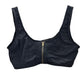 Black Zipper Front Y2K VTG 90s 2000s Coquette Retro Swimwear Bikini Top Medium