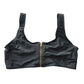 Black Zipper Front Y2K VTG 90s 2000s Coquette Retro Swimwear Bikini Top Medium