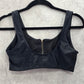 Black Zipper Front Y2K VTG 90s 2000s Coquette Retro Swimwear Bikini Top Medium