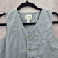Gray Youth Kids Boys Button Up Formal Y2K Vintage Tuxedo Goth Cotton Vest XL 14