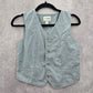 Gray Youth Kids Boys Button Up Formal Y2K Vintage Tuxedo Goth Cotton Vest XL 14