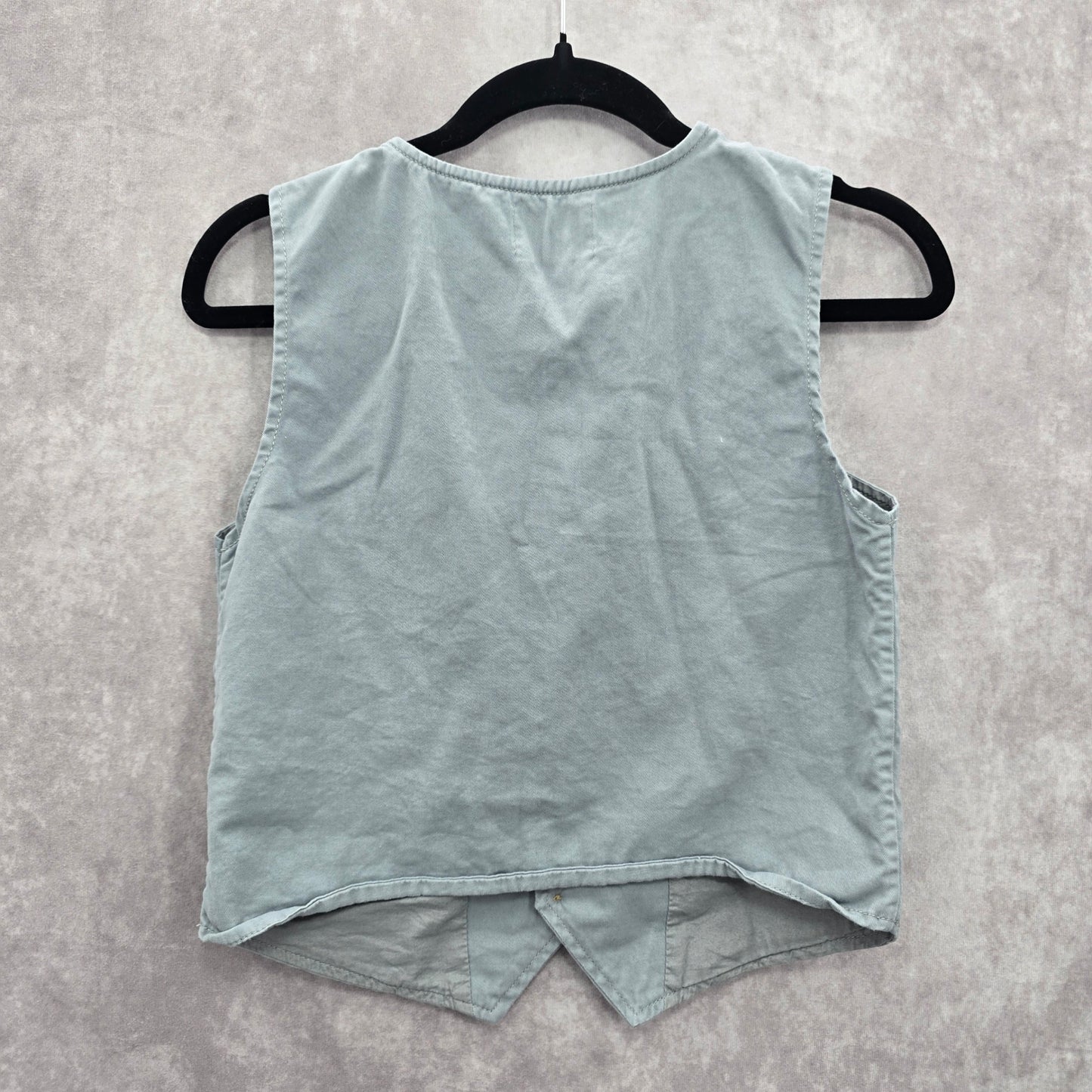Gray Youth Kids Boys Button Up Formal Y2K Vintage Tuxedo Goth Cotton Vest XL 14