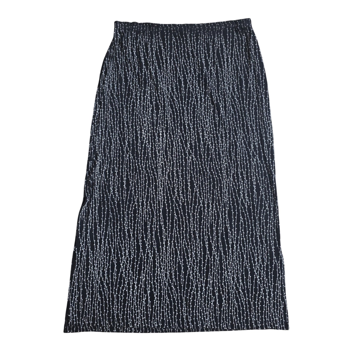 Y2K Vintage Black Maxi Frazier Lawrence Curvy Stretch Grunge Goth Skirt Plus 1X