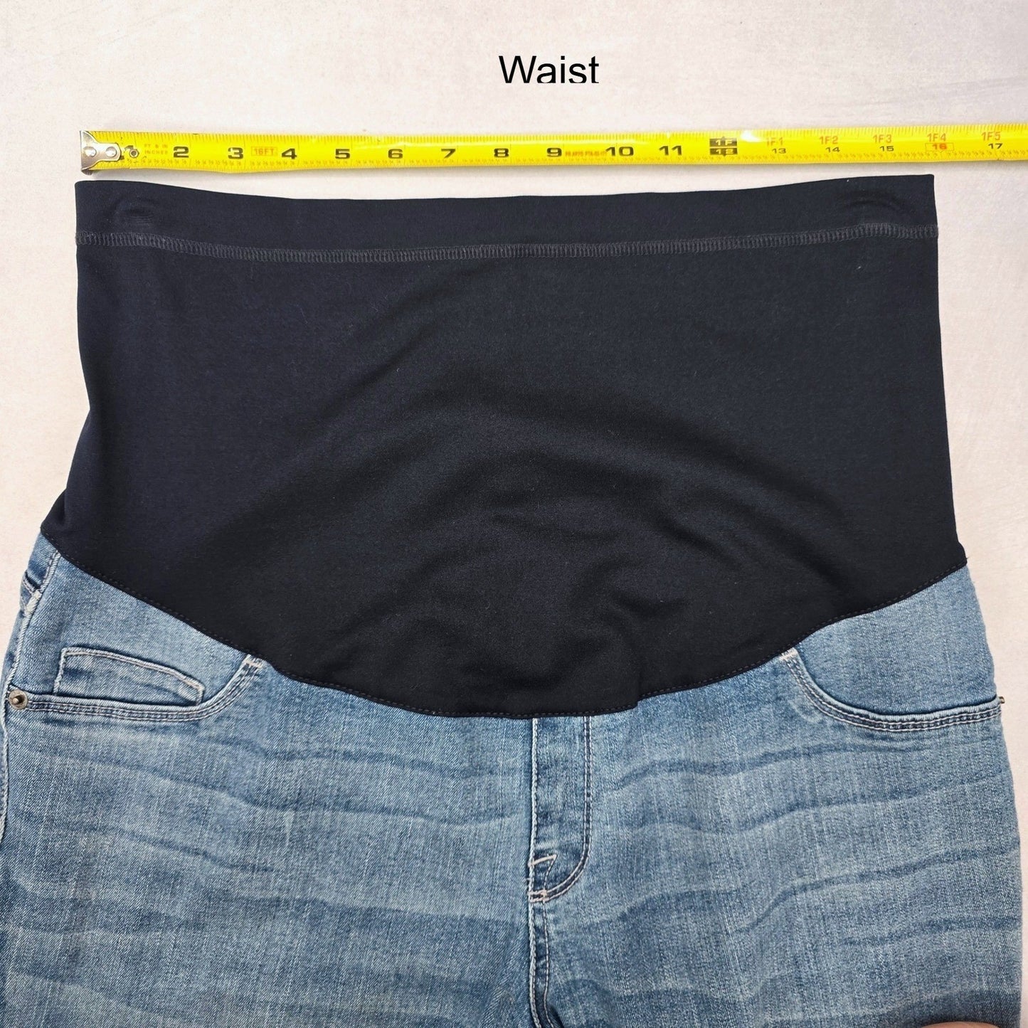 Liz Lange Maternity Blue Distressed Cotton Stretch Jeggings Jeans Pants Large