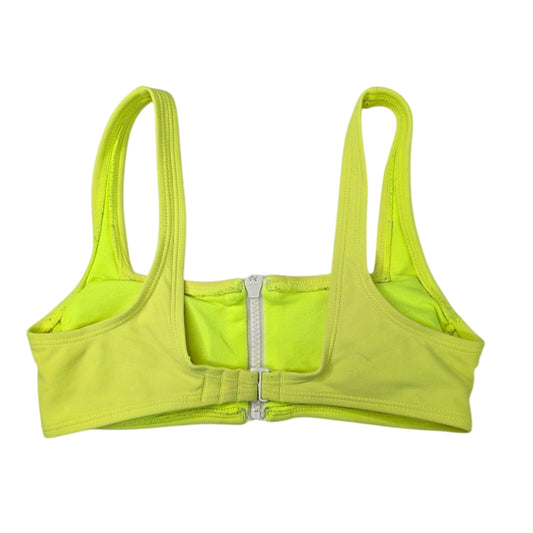 Y2K Green Zipper Mermaid 90s Bikini Top Swimwear Retro Vintage Swimsuit XS