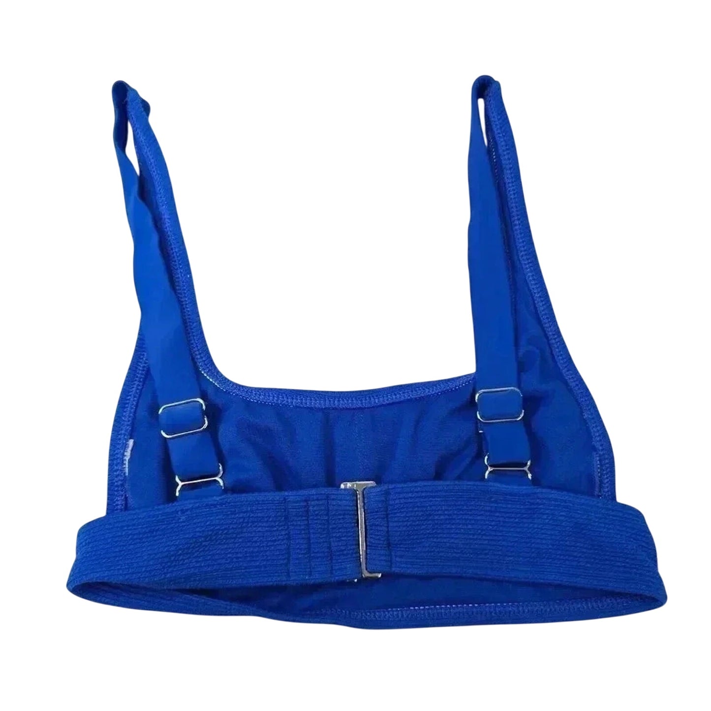 Berlook Blue Textured Bikini Top Active Swimwear Barbiecore 90s Swimsuit Y2K XS