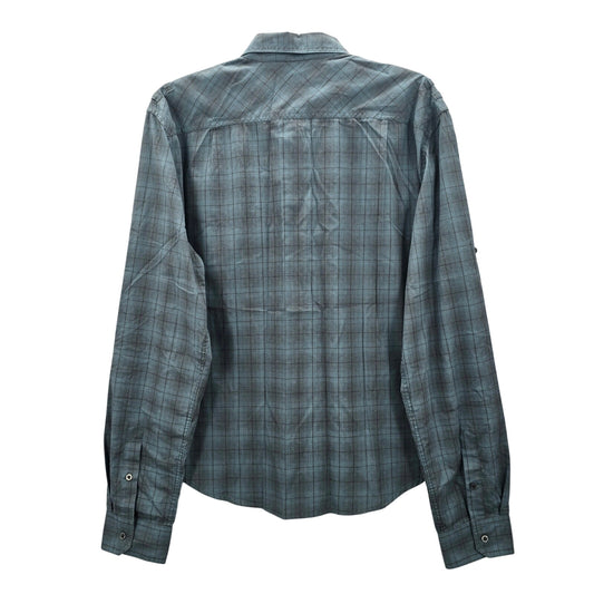 Calvin Klein One Jeans Blue Plaid Button Down Long Sleeve Work Casual Shirt XL