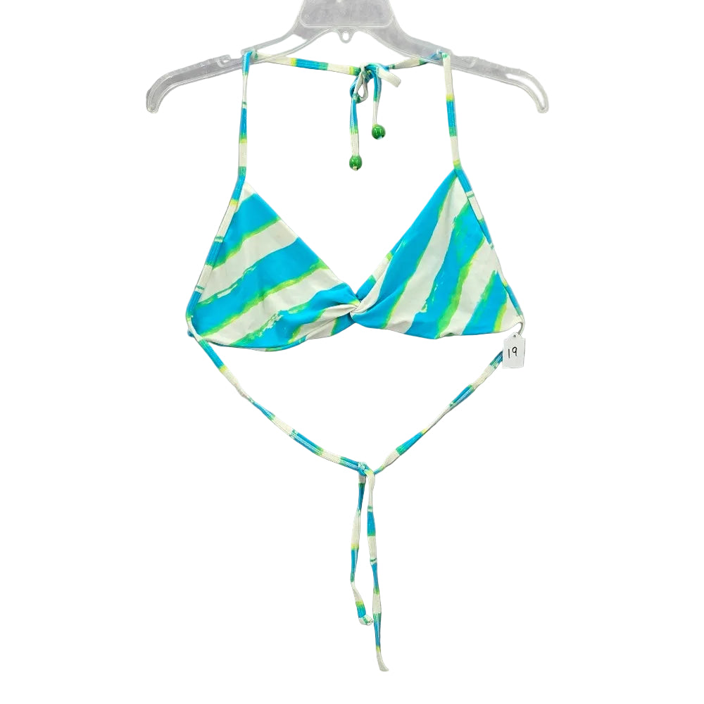 Y2K Mermaid Old Navy Blue Green Bead Stripe String Skimpy Bikini Top Swimwear XL