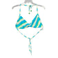 Y2K Mermaid Old Navy Blue Green Bead Stripe String Skimpy Bikini Top Swimwear XL