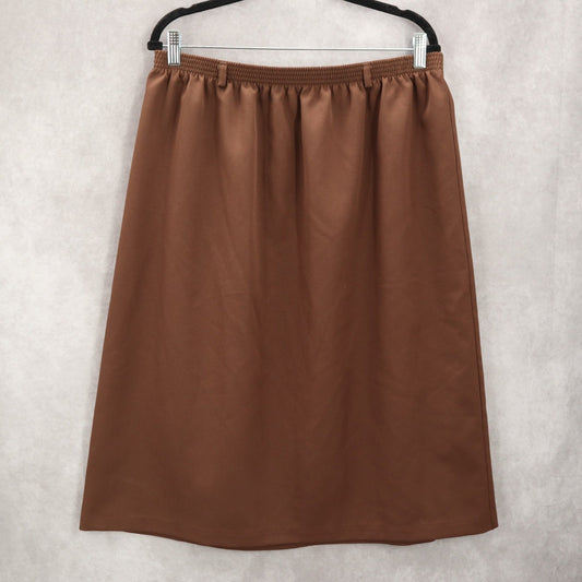 Just for Women Brown Flare Business Casual Work Church Interview Plus Skirt 20W