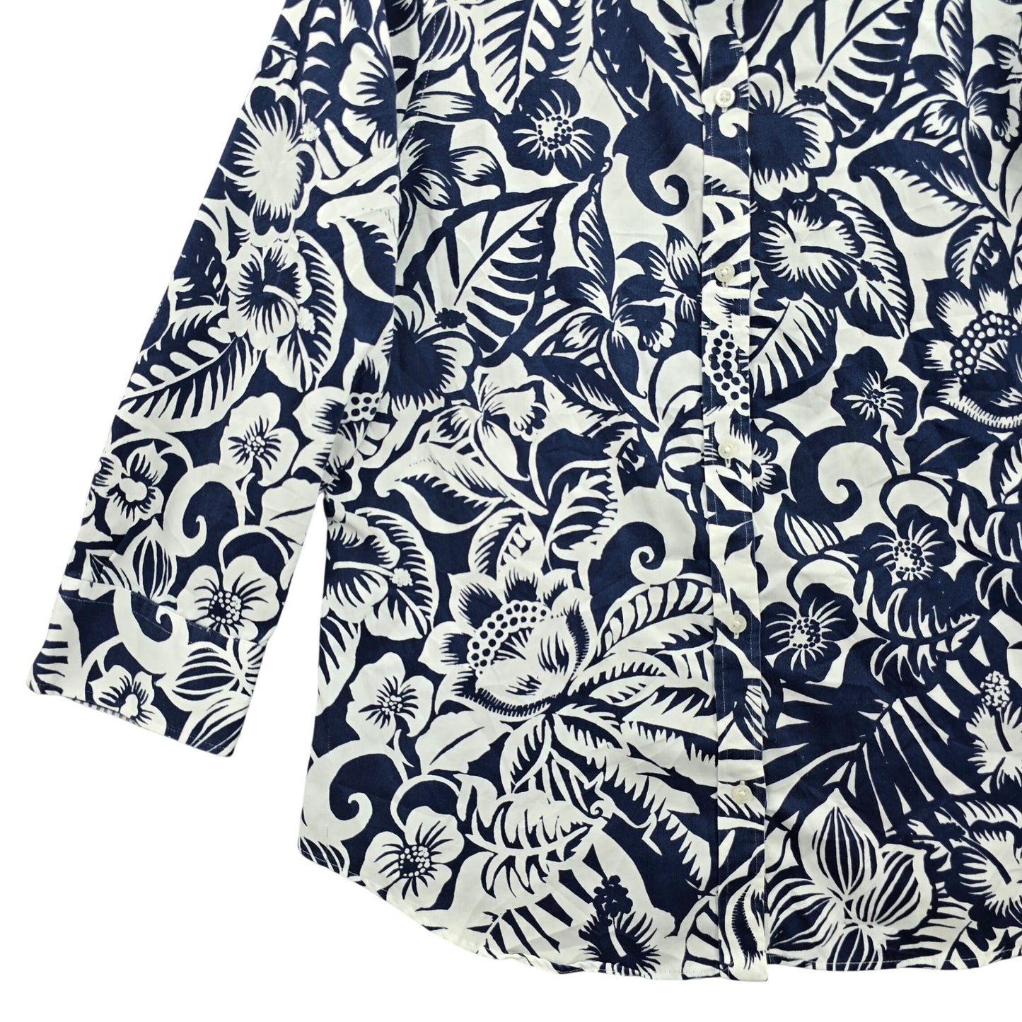 Y2K Vintage Floral Hawaiian Vacation Cruise Island Chaps Surf Shirt 90s Top M