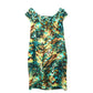 Green Ruffle Party Animal Tropical Colorful Y2K Vintage Cocktail Artsy Dress 14