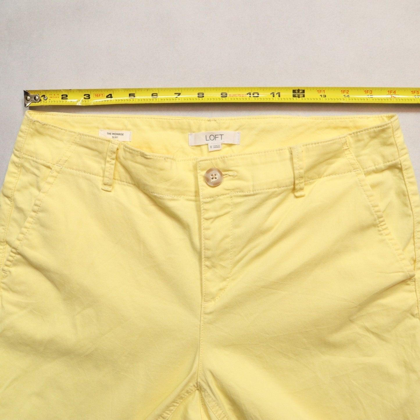Y2K Loft Yellow Monroe Slim Colorful Soft Tapered Pastel Resort Chino Pants 8