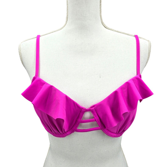 Pink Ruffle Y2K Beach Resort Vacation Xhilaration Bikini Top Swimwear Medium
