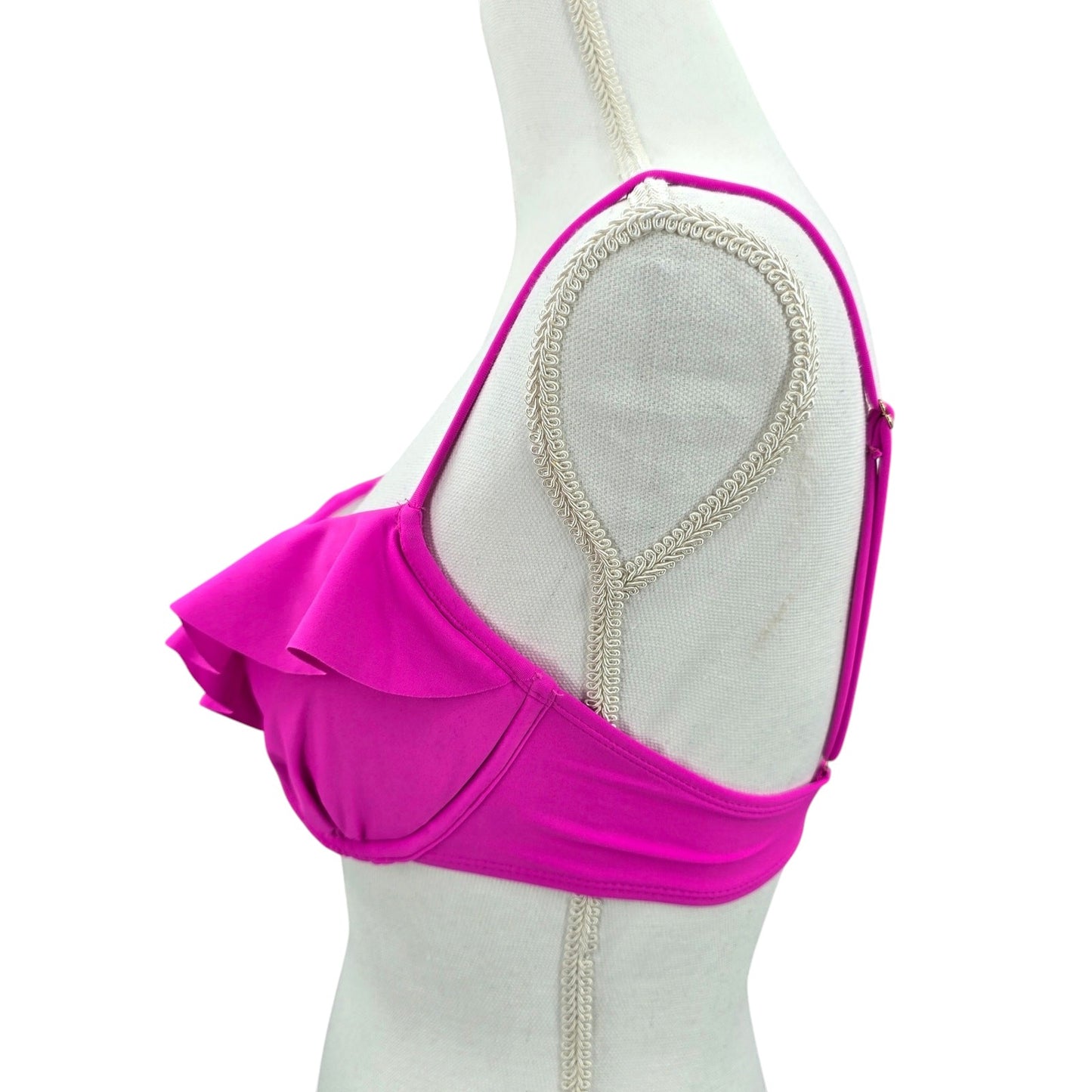 Pink Ruffle Y2K Beach Resort Vacation Xhilaration Bikini Top Swimwear Medium