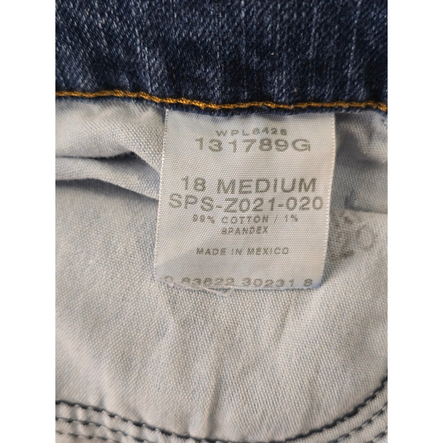 Blu Denim Capri Crop Blue Beach Resort Stretch Cotton Jeans Pants Plus 18 Medium