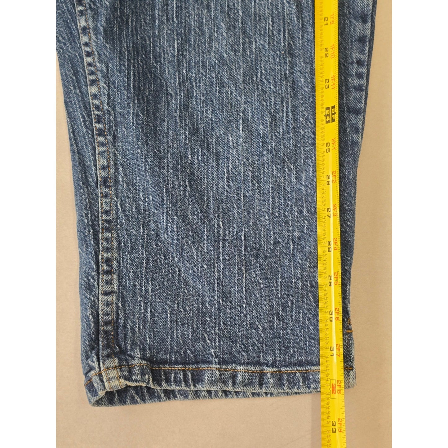 Blu Denim Capri Crop Blue Beach Resort Stretch Cotton Jeans Pants Plus 18 Medium