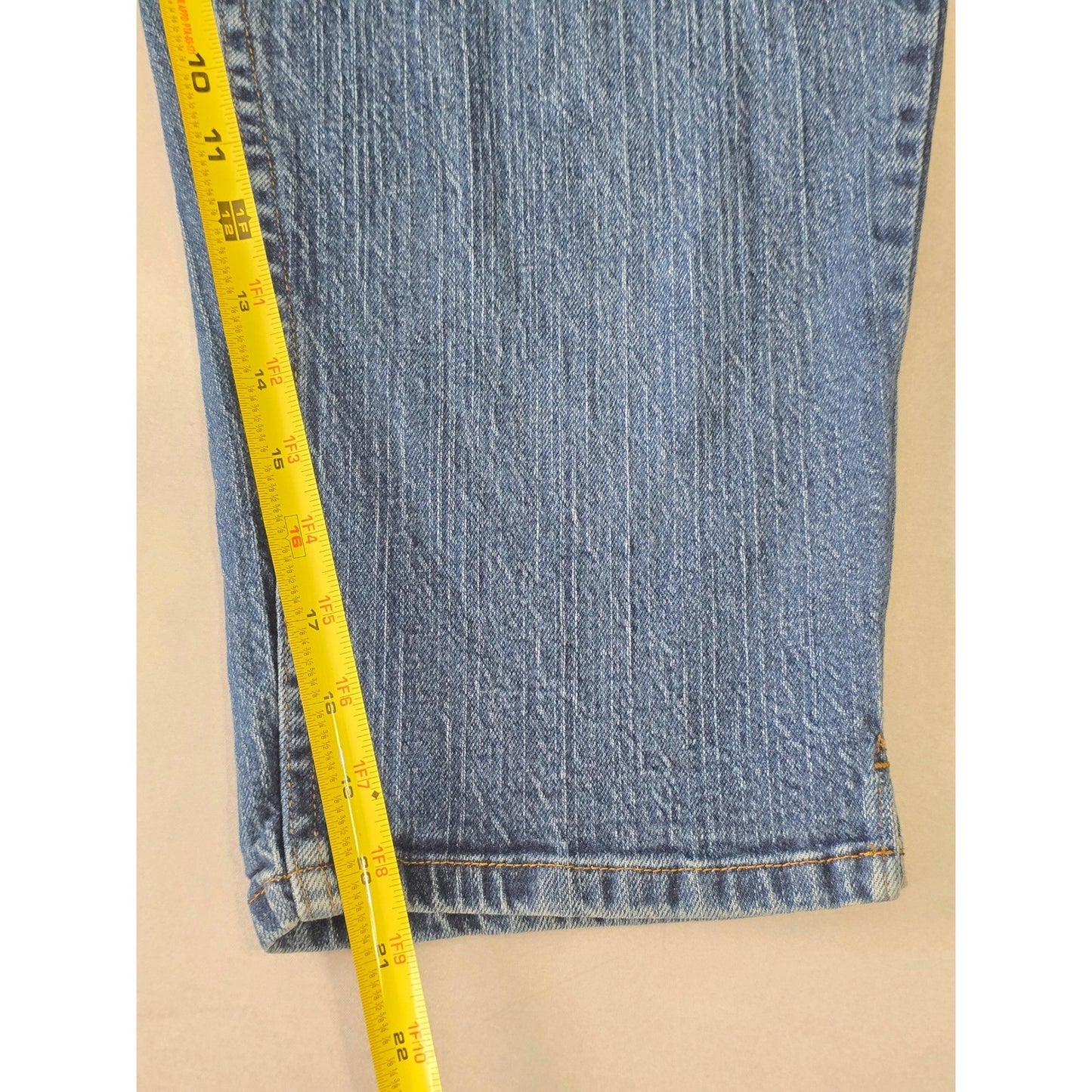 Blu Denim Capri Crop Blue Beach Resort Stretch Cotton Jeans Pants Plus 18 Medium