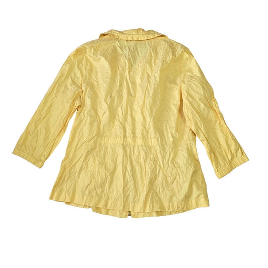 Yellow Vintage Scrunch Zipper Resort Beach Raincoat Tennis Preppy Chic Jacket 2