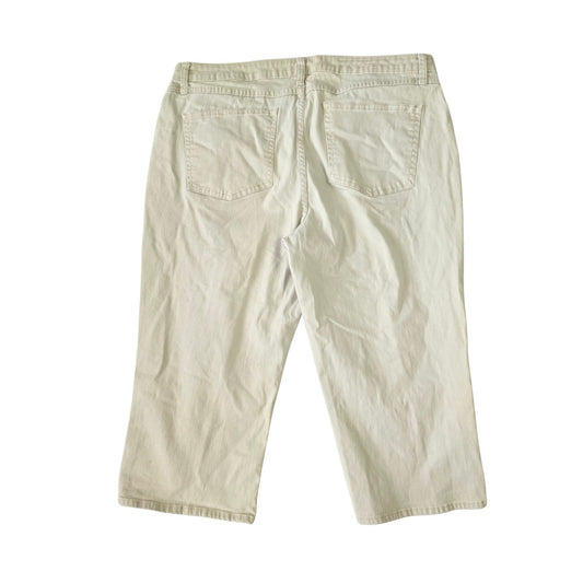 Mid Rise Capri Tan Beach Resort Preppy Tennis Cropped Mom Khaki Pants Plus 18M
