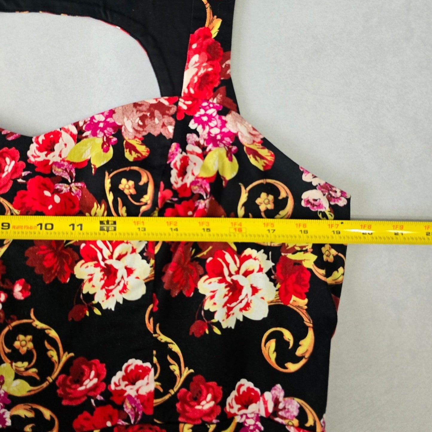 Floral Black Sweetheart Peplum Regency Glam Cottage Whimsy Goth Torrid Top 2