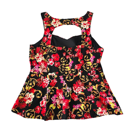 Floral Black Sweetheart Peplum Regency Glam Cottage Whimsy Goth Torrid Top 2