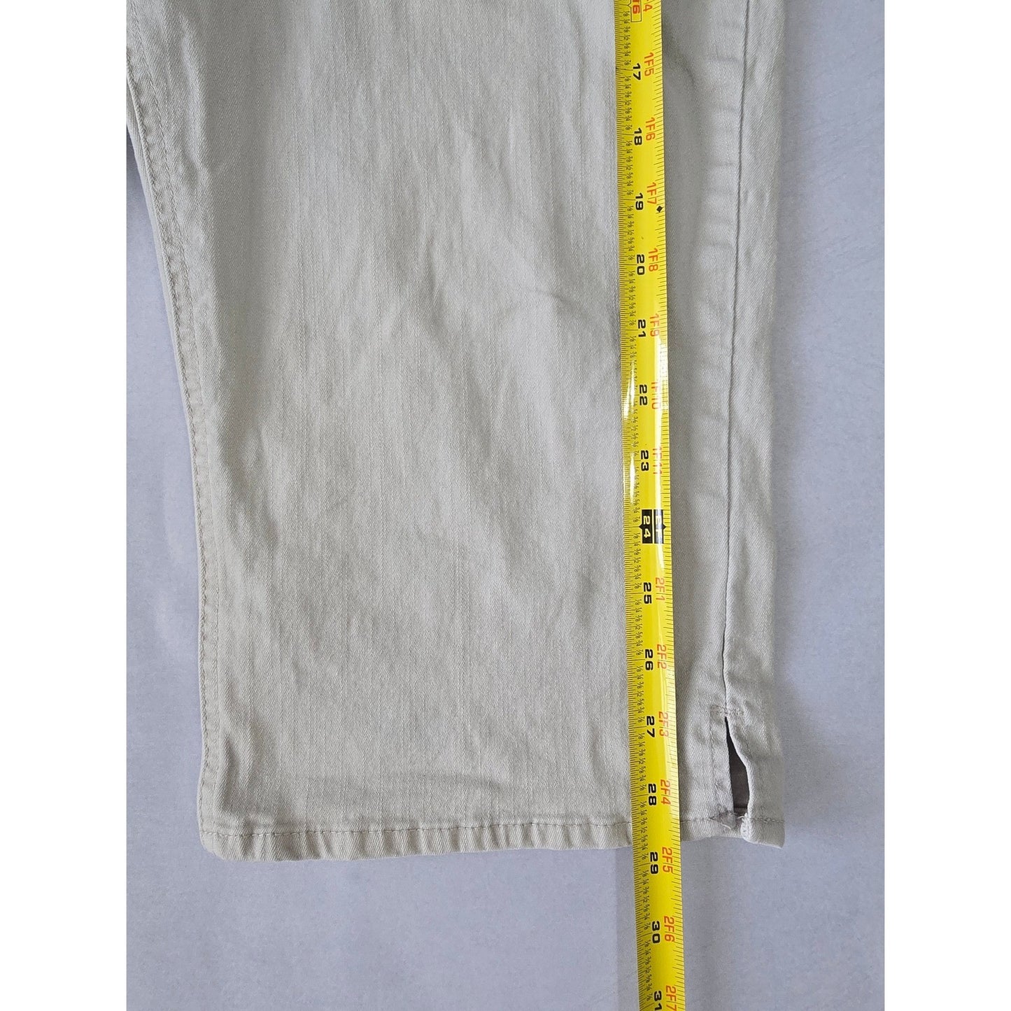 Mid Rise Capri Tan Beach Resort Preppy Tennis Cropped Mom Khaki Pants Plus 18M