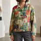 Chico's Artsy Bohemian Resort Party Multicolor Graffiti 90s VTG Jacket 2 Large