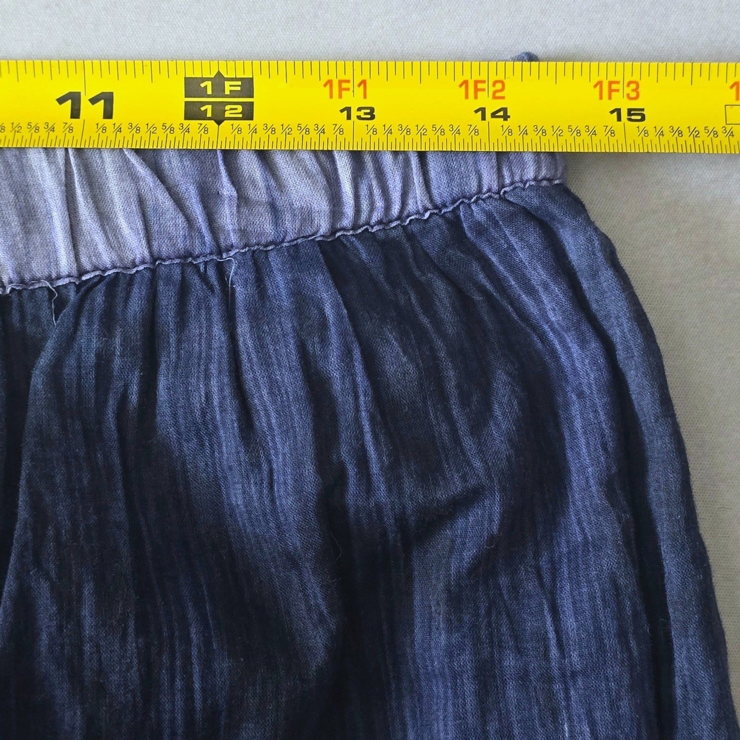 Chico's Blue Tie Dye Midi Western Boho Indie Cottage Flare Cotton Skirt 0 Small