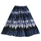 Chico's Blue Tie Dye Midi Western Boho Indie Cottage Flare Cotton Skirt 0 Small