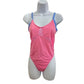 Colsie Pink One Piece Swimsuit Beach Vacation Barbie Cute Sheer Mesh Medium