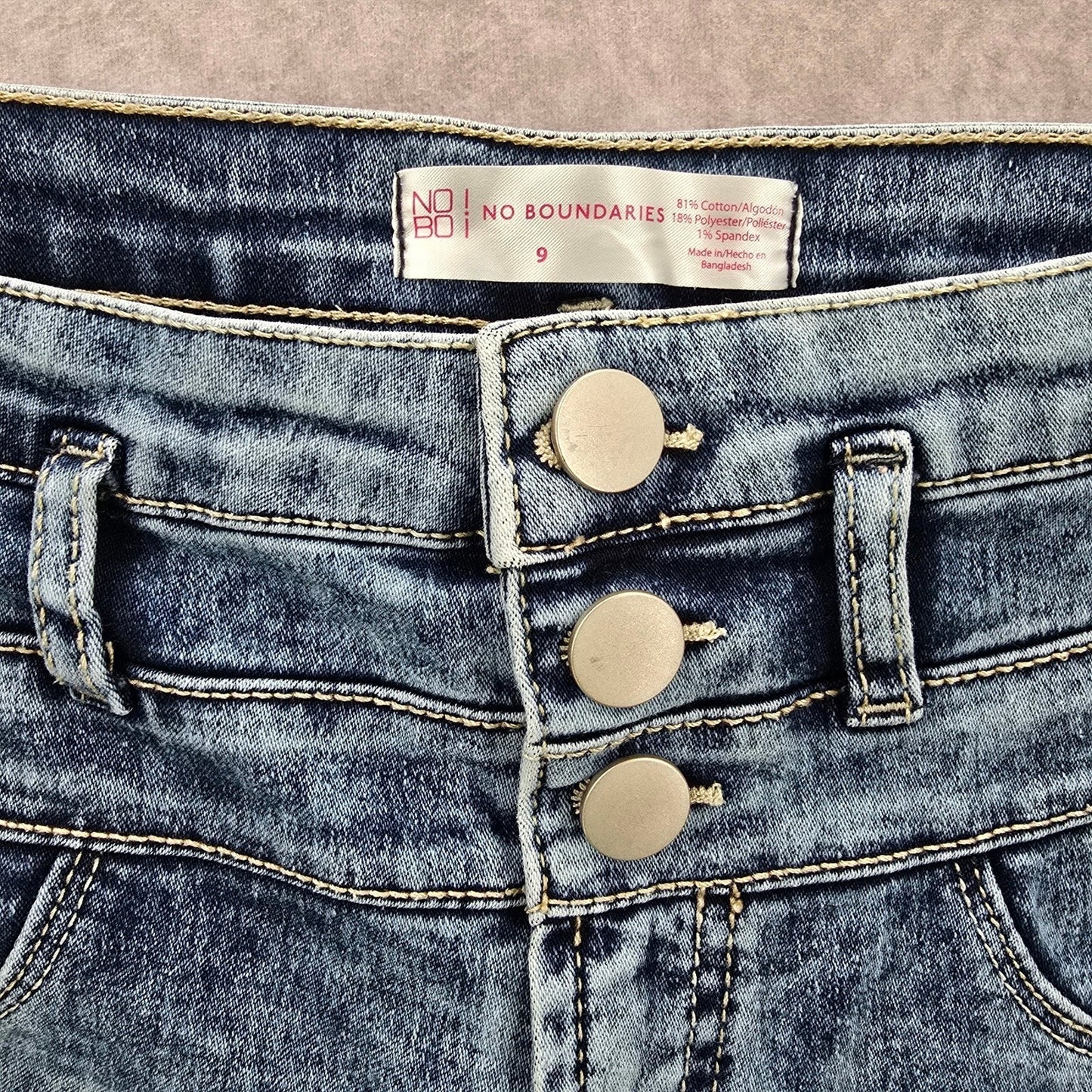 Blue Button Up 90s Vintage Skinny Jeans Denim Straight Leg Y2K Pants Size 9
